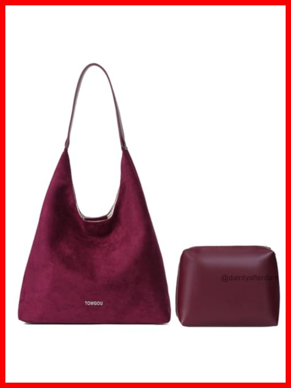 Suede Shoulder Bag Slouchy Hobo Handbag for Women Everyday Purse